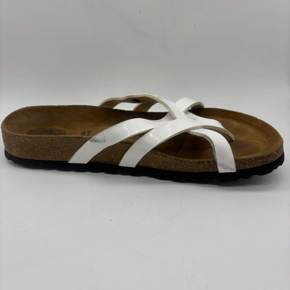 Birkenstock Betula Vinja White Criss Cross Strappy Slide Sandals Sz EU 41 US 10